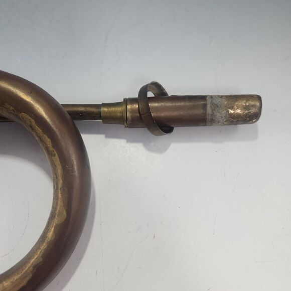 Brass Auto Car Bulb Horn w Mounts Single Twist Trumpet VTG Star Mark Pakistan - Picture 3 of 10